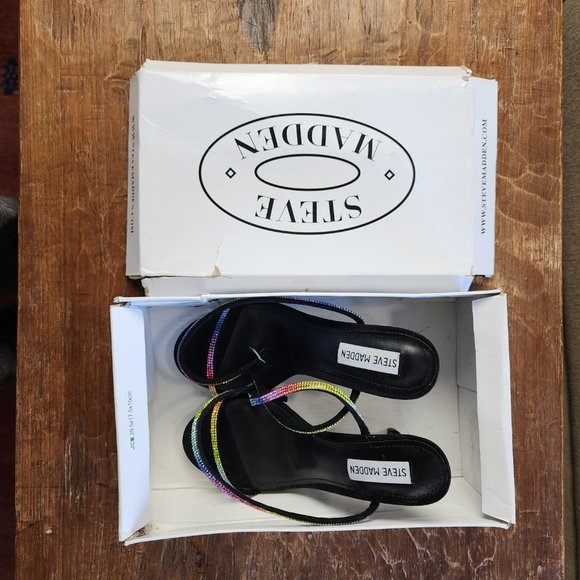 Steve Madden Festive Rhinestone Rainbow Sandal - Picture 7 of 7